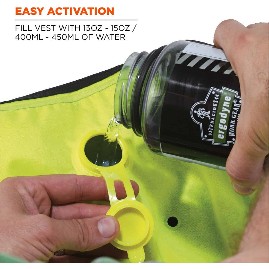 Ergodyne 6685 Premium Dry Evaporative Cooling Vest, 2X-Large, Zipper Closure, Lime, Machine Washable, Lightweight, Durable, Ventilated, Antimicrobial, High Visibility, 1 Each