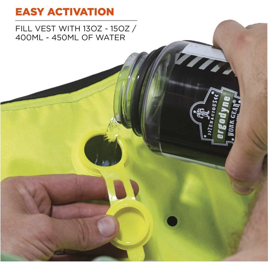 Ergodyne 6685 Premium Dry Evaporative Cooling Vest, 3X-Large, Zipper Closure, Lime, Machine Washable, Lightweight, Durable, Ventilated, Antimicrobial, High Visibility, Stretchable, Snug Fit, 1 Each