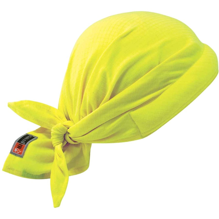 Ergodyne 6710FR Evaporative FR Cooling Triangle Hat - 9.5" Height x 5" Width - Lime - Cotton, Fabric, Polymer, Modacrylic - 6 / Carton
