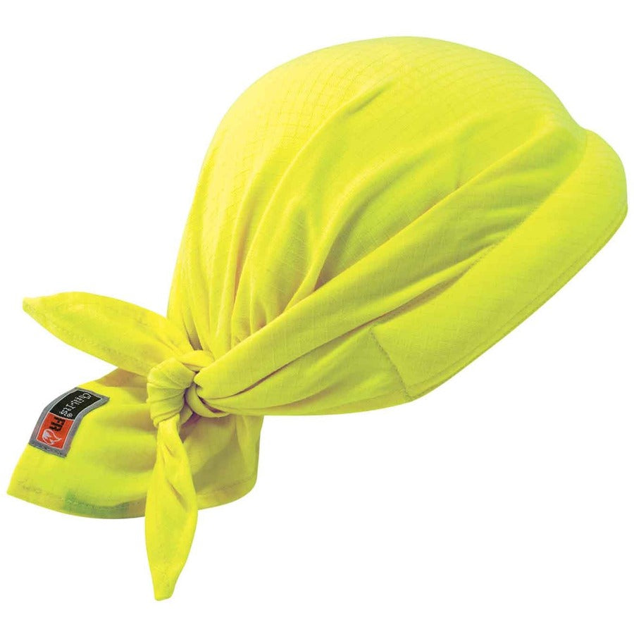 Ergodyne 6710FR Evaporative FR Cooling Triangle Hat - 9.5" Height x 5" Width - Lime - Cotton, Fabric, Polymer, Modacrylic - 6 / Carton