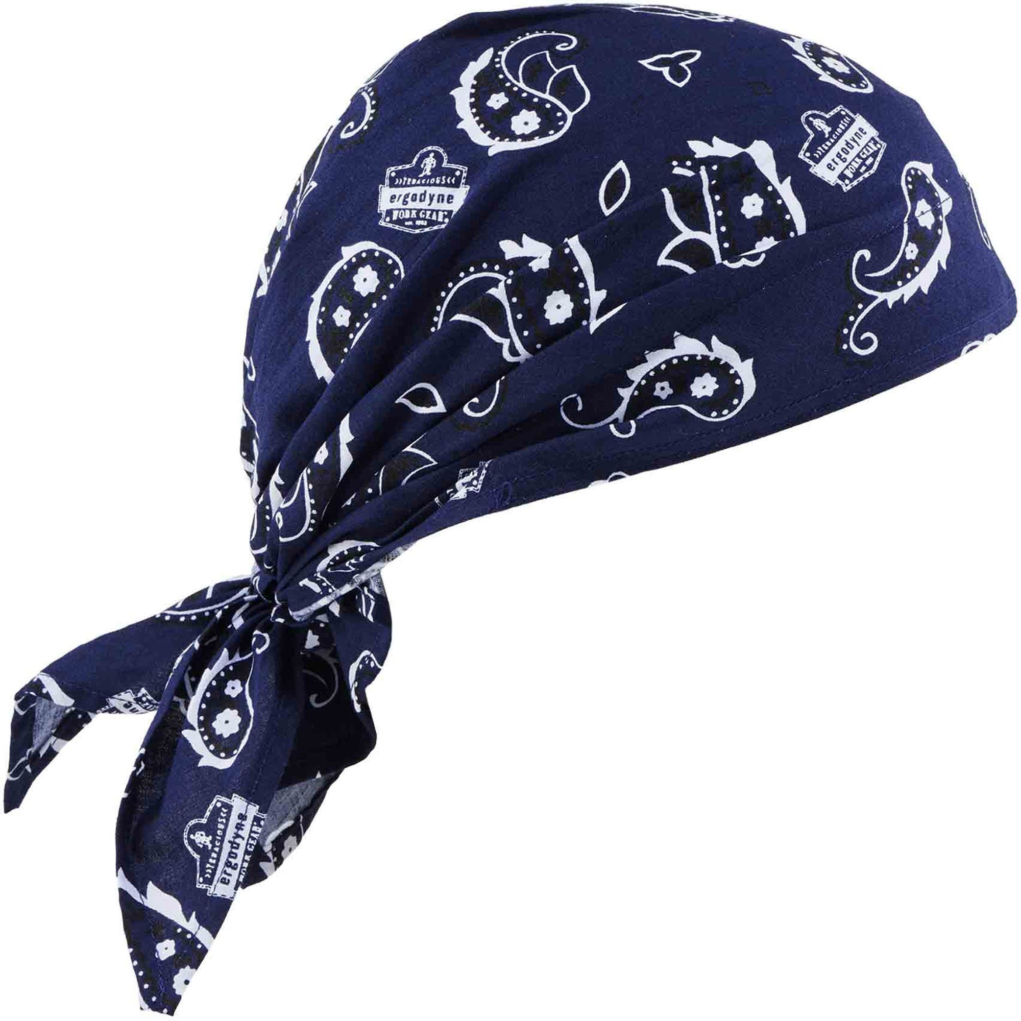 Ergodyne 6710CT Evaporative Cooling Bandana Triangle Hat - Navy Western - Polyvinyl Alcohol (PVA)
