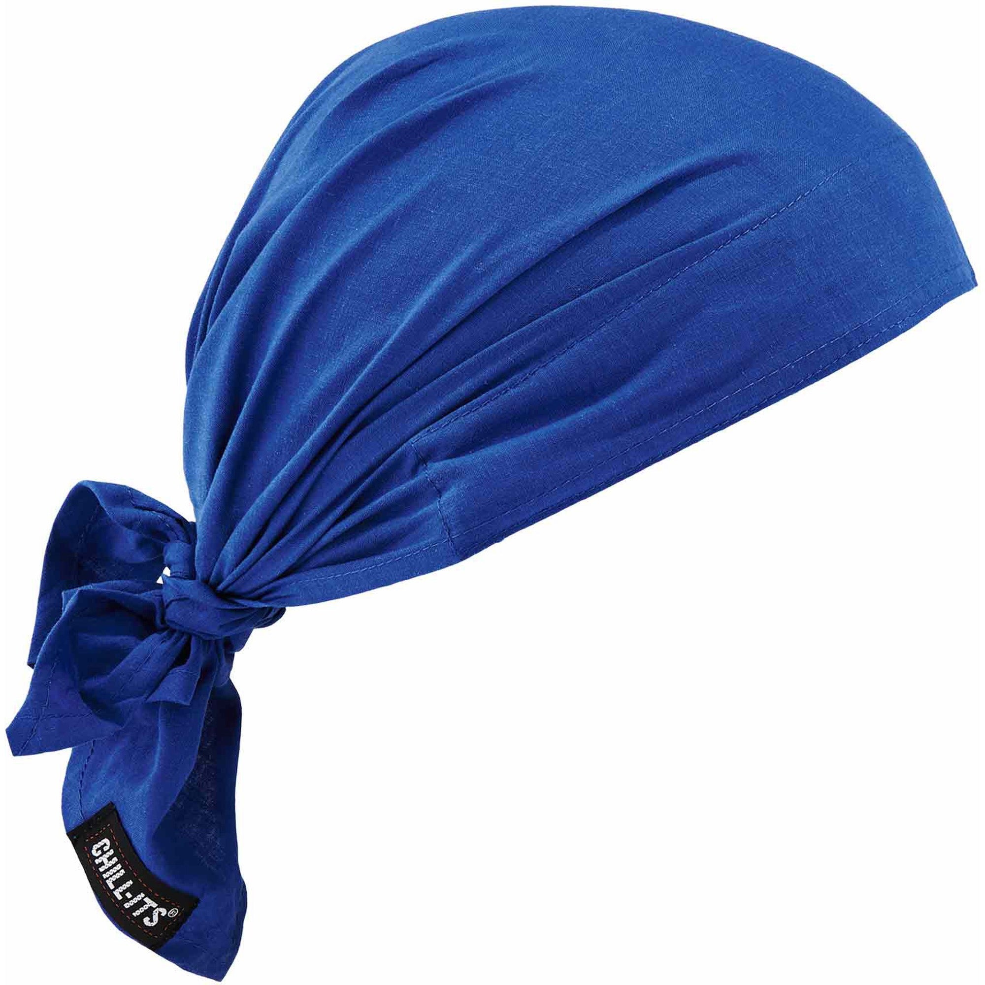 Ergodyne 6710CT Evaporative Cooling Bandana Triangle Hat - Solid Blue - Polyvinyl Alcohol (PVA)