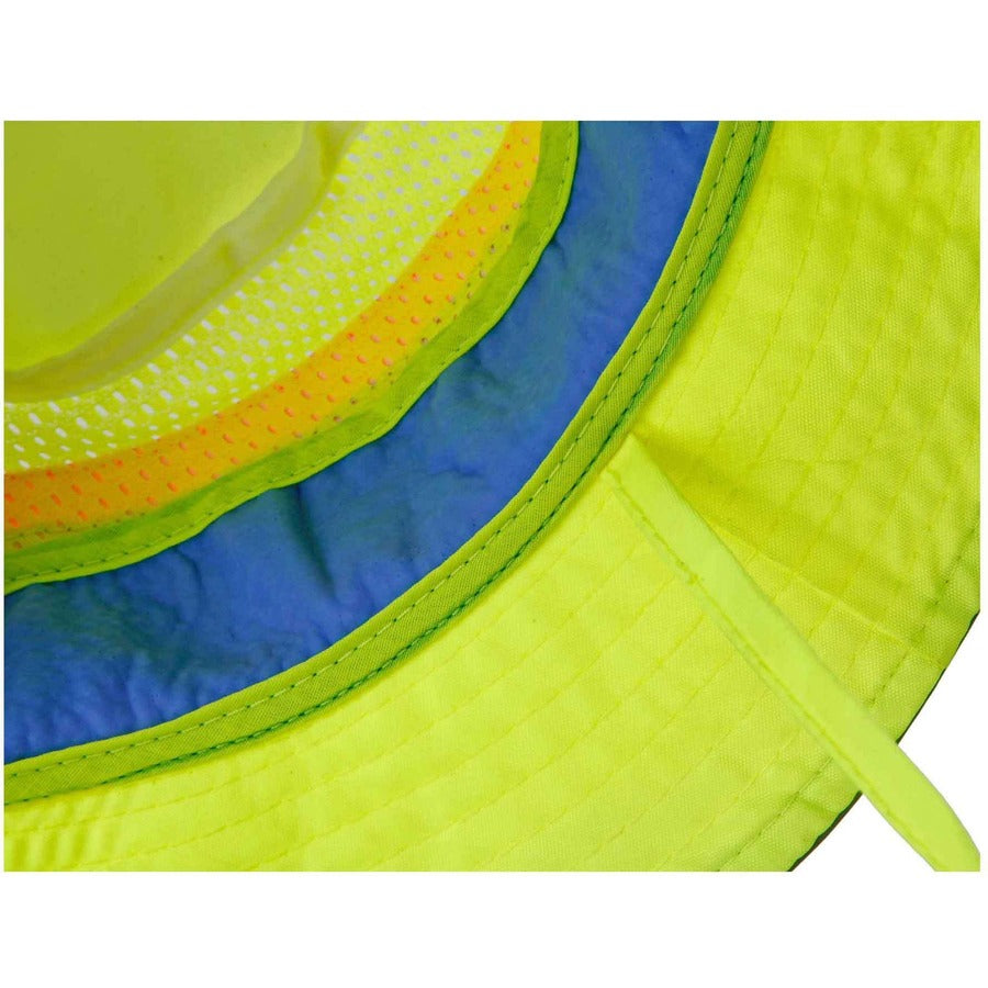Ergodyne 8935CT HI-Vis Ranger Sun Hat, PVA Cooling, Small/Medium, Polyester/Microfiber, Lime, 1 Each