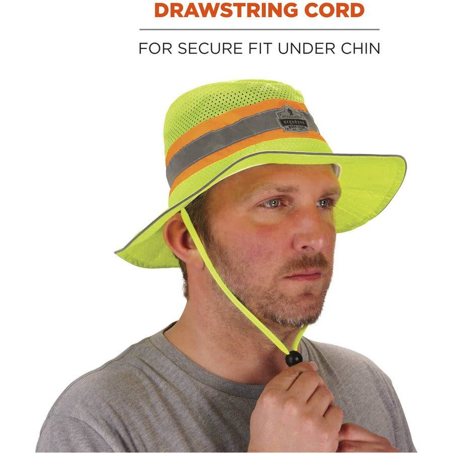Ergodyne 8935CT HI-Vis Ranger Sun Hat - PVA Cooling - Large (L)/Extra Large (XL) Size - Polyester - Lime