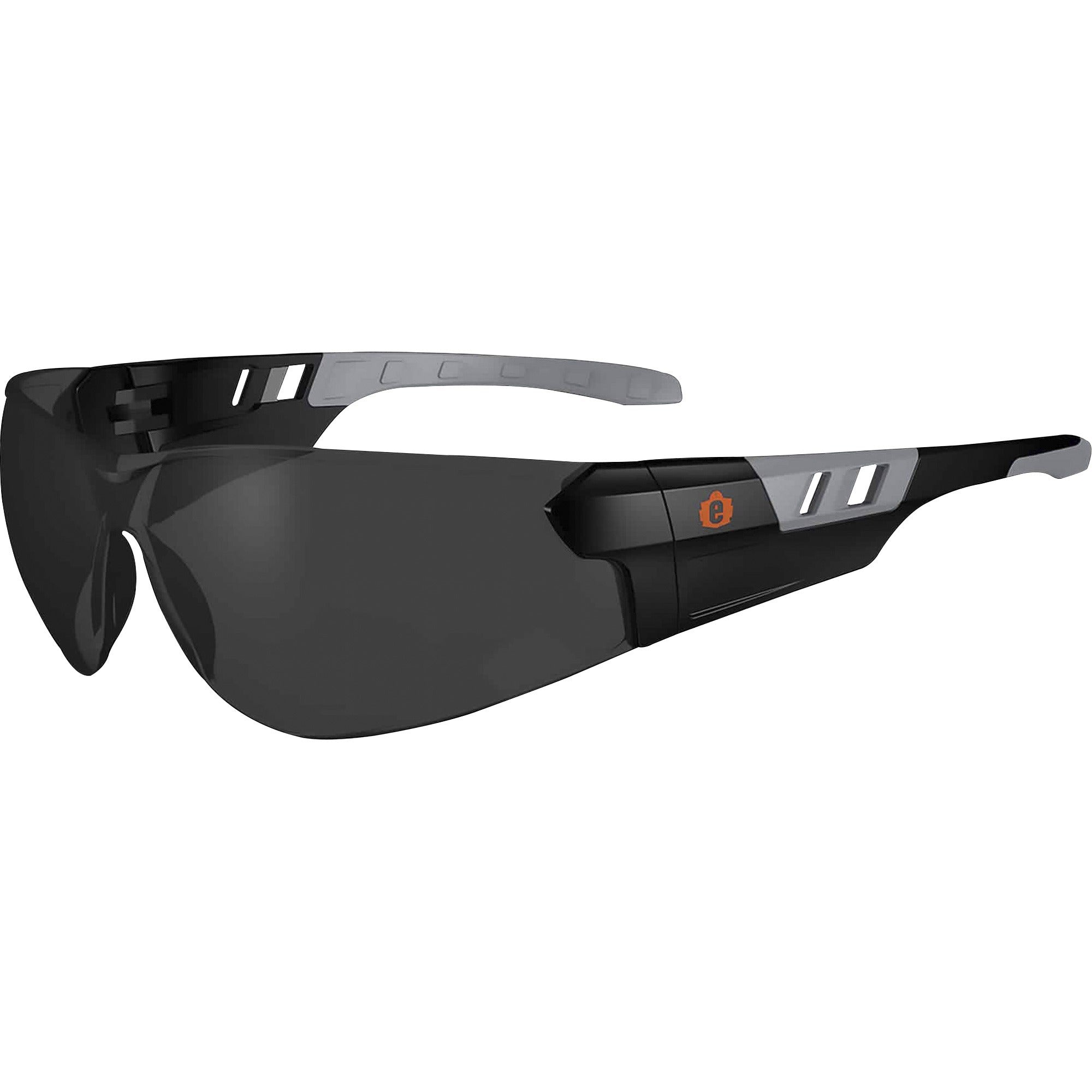 Ergodyne SAGA Smoke Lens Matte Frameless Safety Glasses / Sunglasses, Matte Black, Black