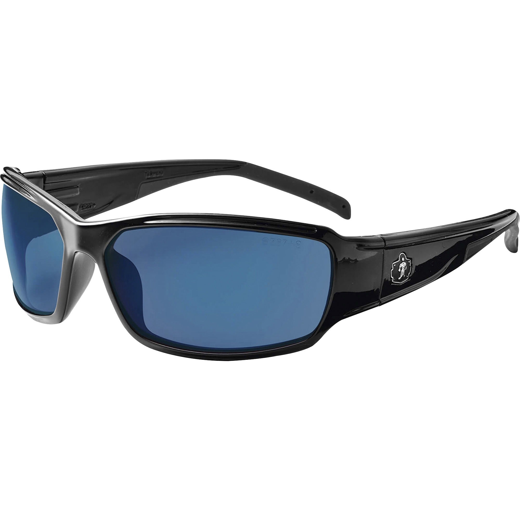 Ergodyne THOR Blue Mirror Lens Safety Glasses, Black, Black