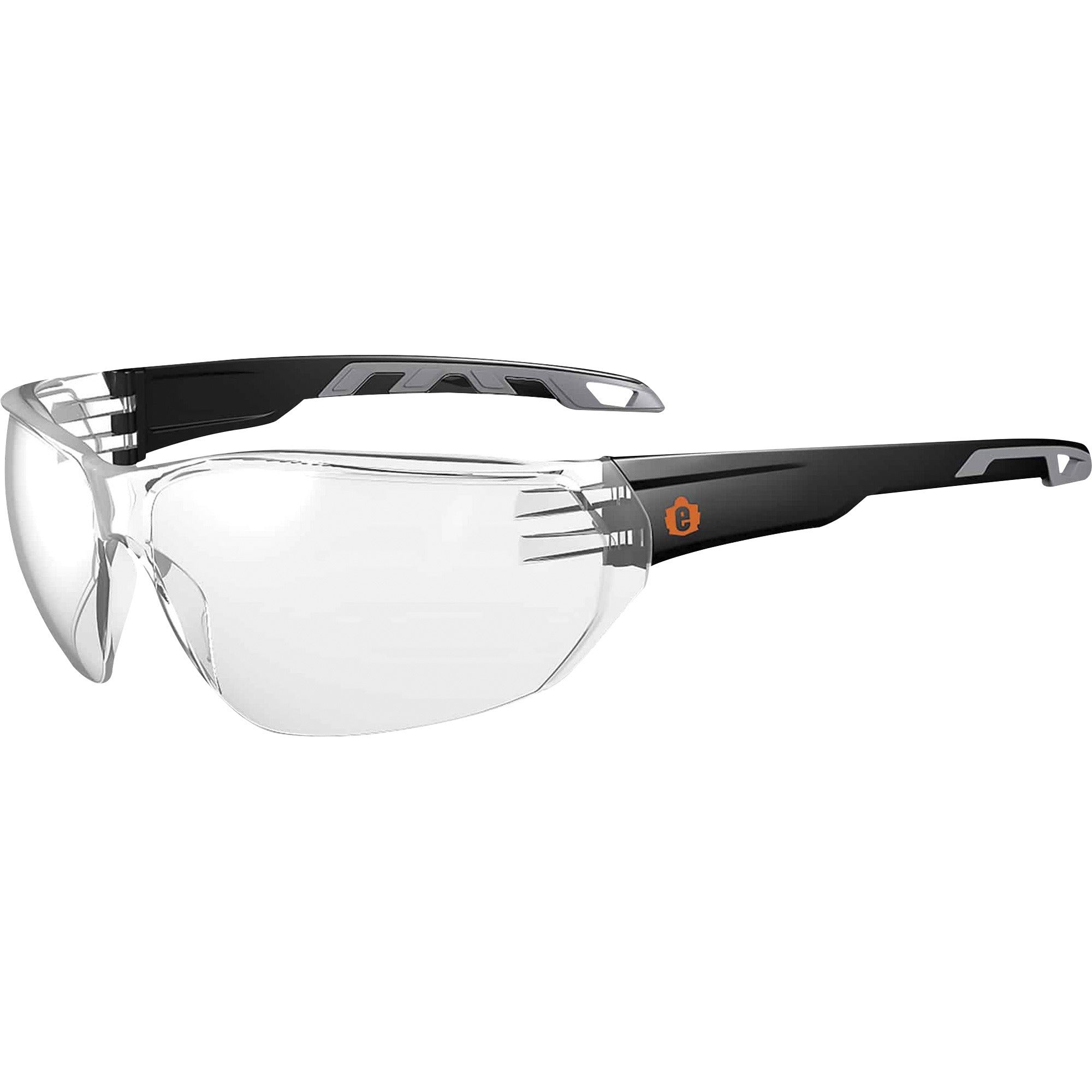 Eye Protection - Matte Black - Clear Lens - Anti-fog, Anti-scratch, UV Resistant, Lightweight, Impact Resistant, Non-Slip Temple, Rubber Tipped Temples, Frameless - 1 Each