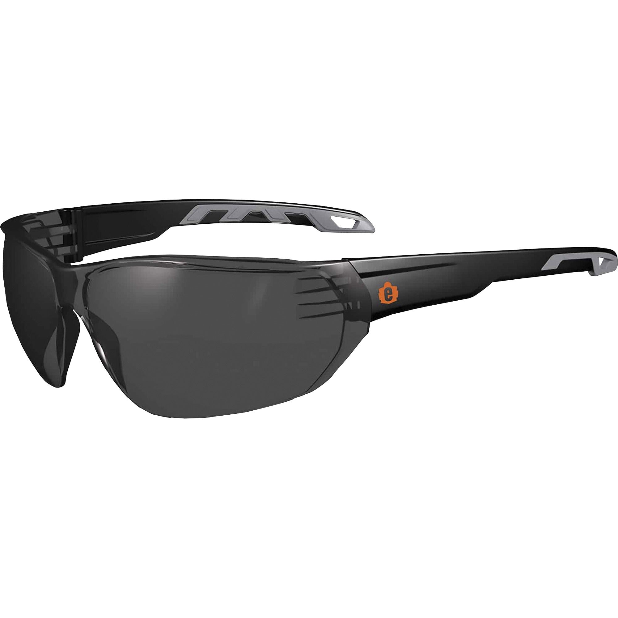Ergodyne VALI Anti-Fog Smoke Lens Matte Frameless Safety Glasses / Sunglasses, Matte Black, Black