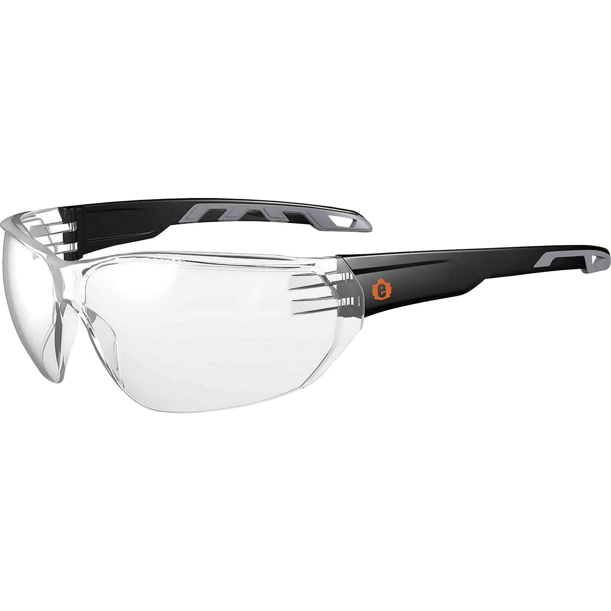 Eye Protection - Matte Black - Clear Lens - Anti-fog, Anti-scratch, UV Resistant, Lightweight, Impact Resistant, Non-Slip Temple, Rubber Tipped Temples, Frameless - 1 Each