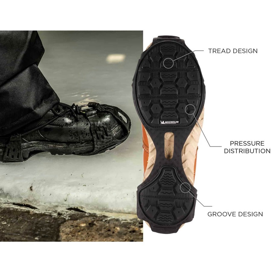 Ergodyne Trex 6325 Spikeless Traction Devices, Black, Extra-Large, Fits Men's Shoe/Boot Sizes 11-14, 2 per Pair