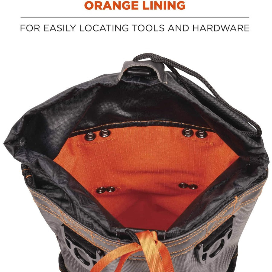 Drop Resistant - Nickel Plated, 420D Nylon Body - 1680D Ballistic Polyester Exterior Material - D-ring, Belt Loop - 9" Height x 5" Width x 10" Depth - 1 Each
