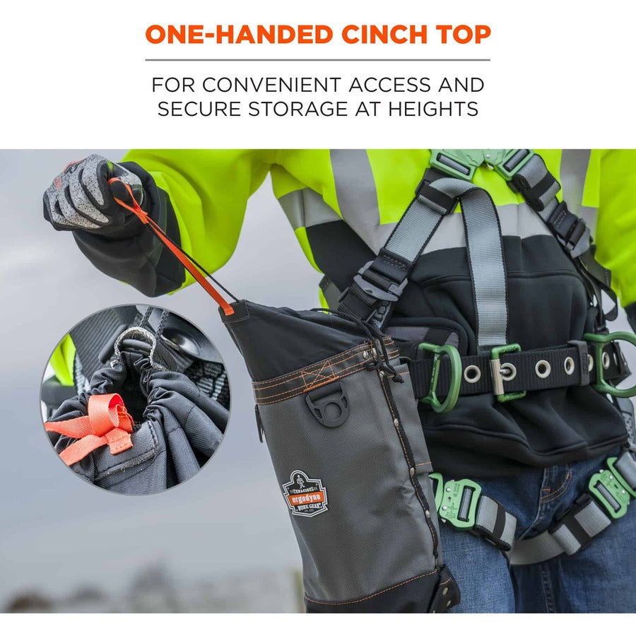 Drop Resistant, Damage Resistant - 420D Nylon Body - 1680D Ballistic Polyester Exterior Material - Belt Loop, D-ring, Cinch Strap - 13" Height x 5" Width x 10" Depth - 1 Each