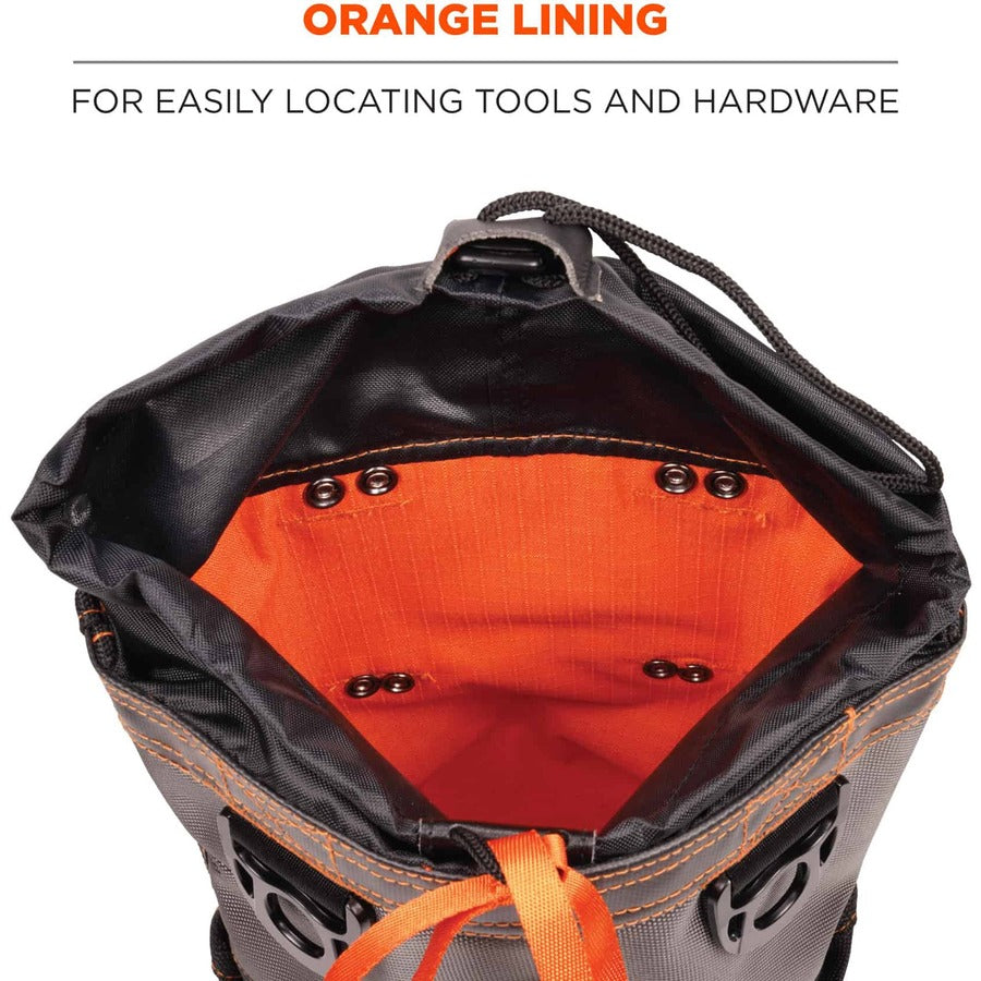 Drop Resistant, Damage Resistant - 420D Nylon Body - 1680D Ballistic Polyester Exterior Material - Belt Loop, D-ring, Cinch Strap - 13" Height x 5" Width x 10" Depth - 1 Each