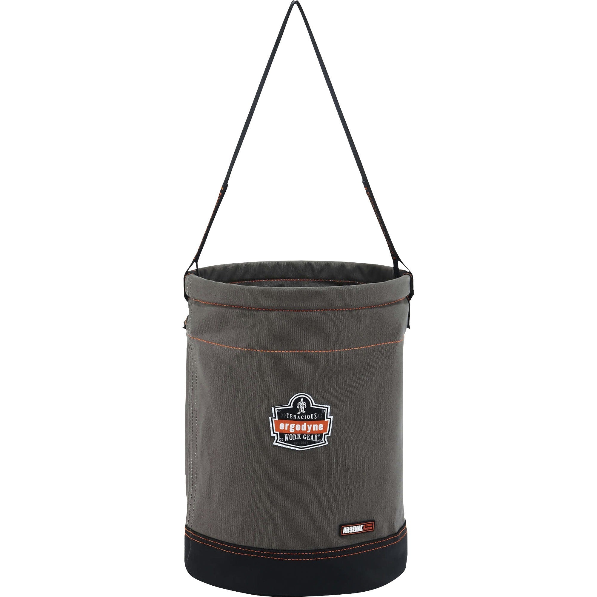 Reinforced, Handle, Pocket, Durable, Storm Drain - 14" - Plastic, Nylon, Nickel Plated, Synthetic Leather, Canvas - Gray - 1 Each