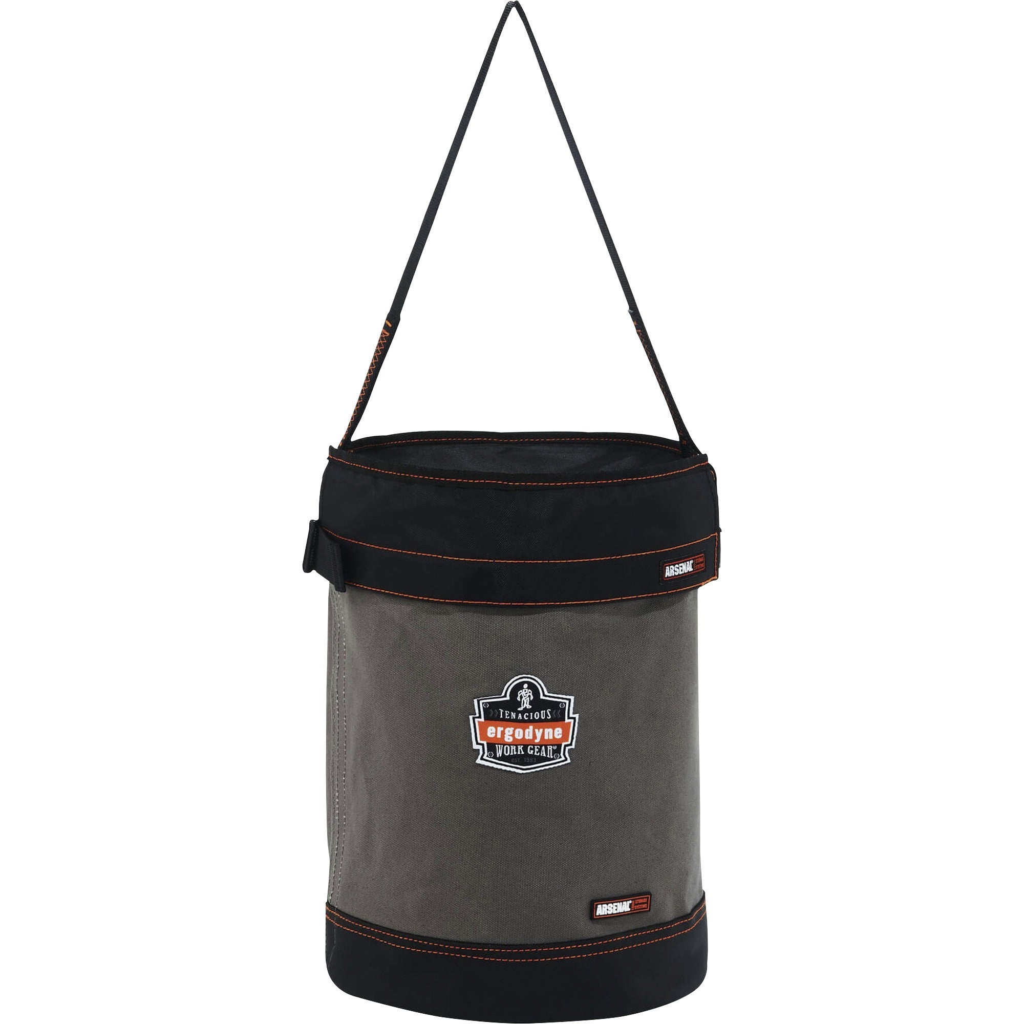 Reinforced, Handle, Pocket, Durable, Storm Drain - 14" - Plastic, Nylon, Nickel Plated, Synthetic Leather, Canvas - Gray - 1 Each