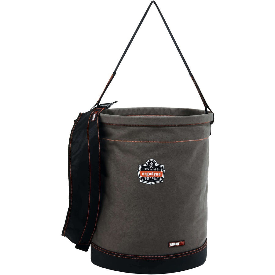 Reinforced, Handle, Pocket, Durable, Storm Drain - 17.5" - Plastic, Nylon, Nickel Plated, Synthetic Leather, Canvas - Gray - 1 Each