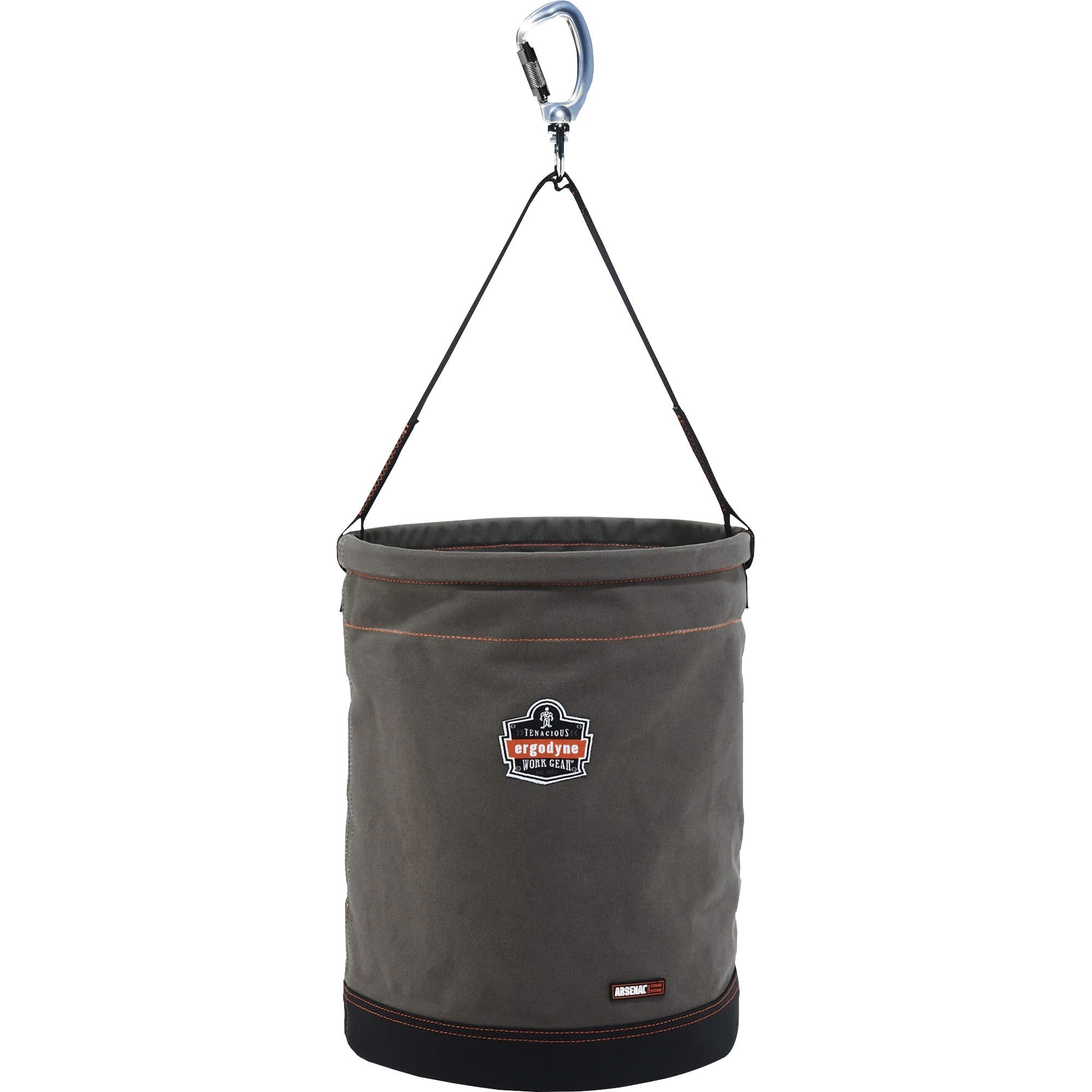 Reinforced, Handle, Pocket, Durable, Storm Drain - 17.8" - Plastic, Nylon, Nickel Plated, Synthetic Leather, Canvas - Gray - 1 Each