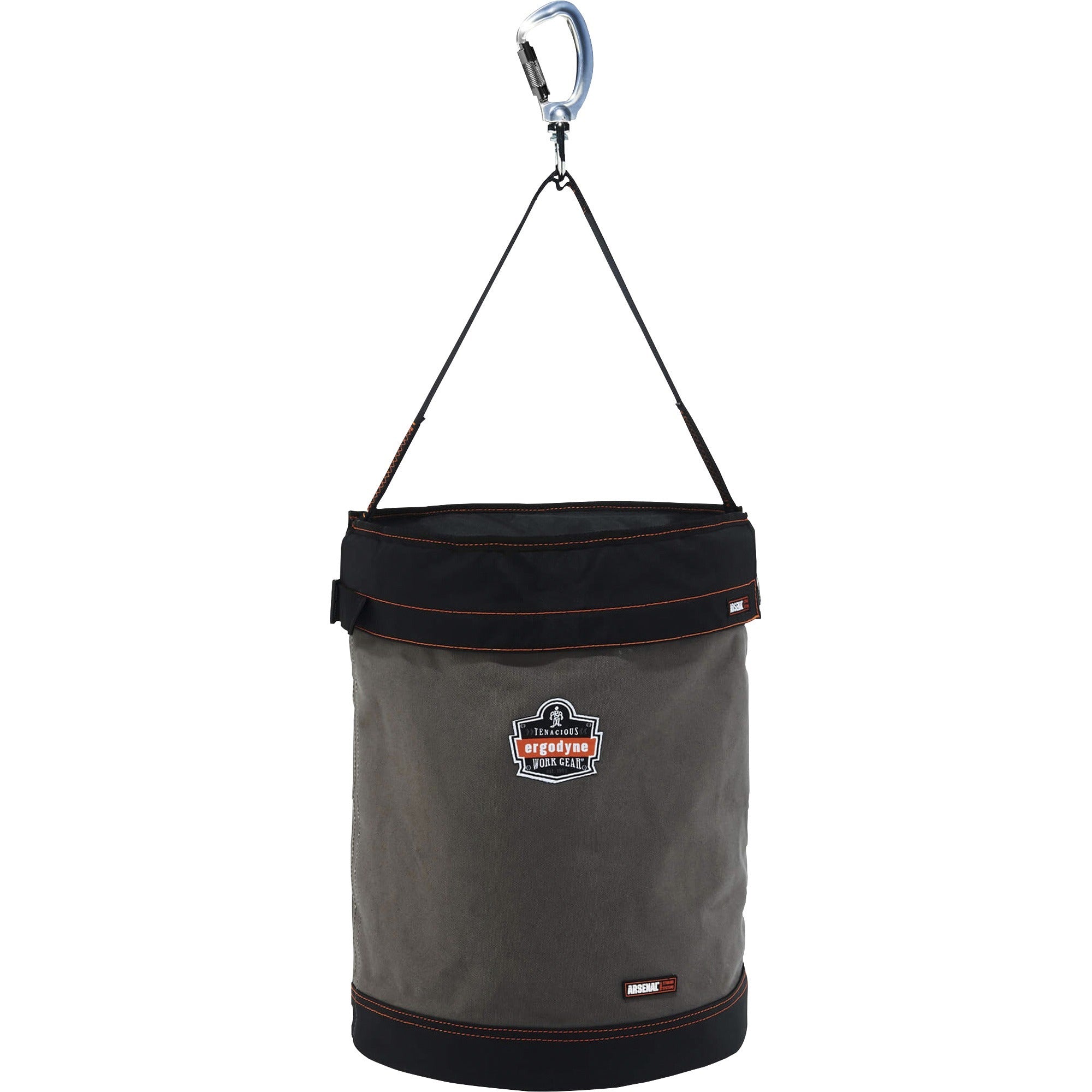 Reinforced, Handle, Pocket, Durable, Storm Drain - 17.5" - Plastic, Nylon, Nickel Plated, Synthetic Leather, Canvas - Gray - 1 Each