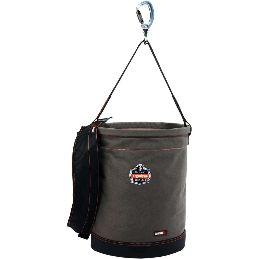 Reinforced, Handle, Pocket, Durable, Storm Drain - 17.5" - Plastic, Nylon, Nickel Plated, Synthetic Leather, Canvas - Gray - 1 Each