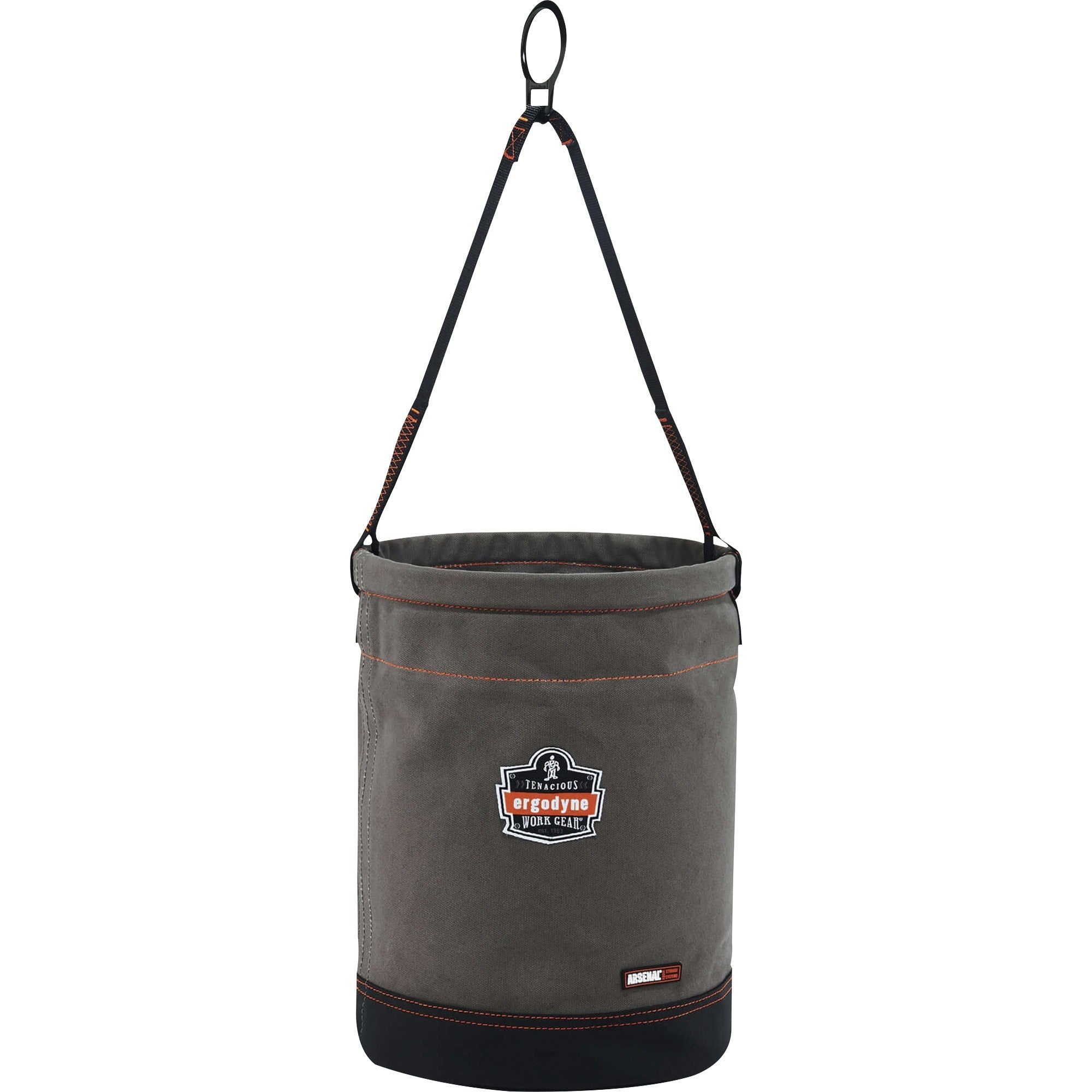 Reinforced, Handle, Pocket, Durable, Storm Drain - 14" - Plastic, Nylon, Nickel Plated, Synthetic Leather, Canvas - Gray - 1 Each