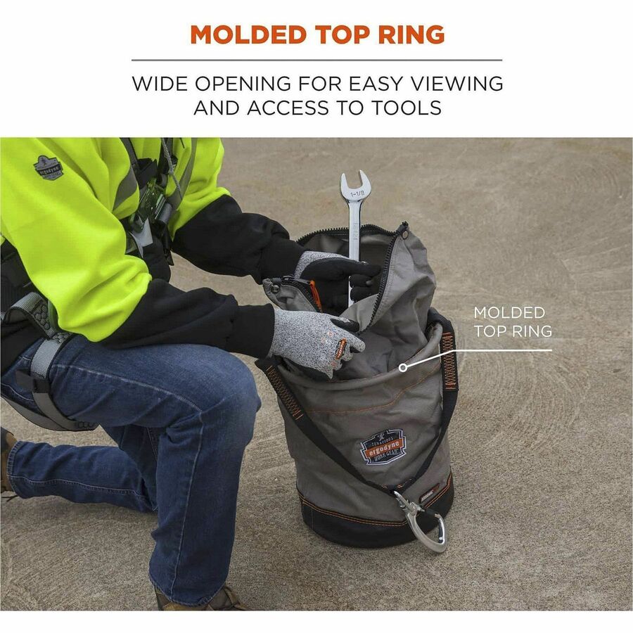 Extra Large Size - 99.21 lb Capacity - Zipper Closure - Gray - Nylon, Synthetic Leather, Tarpaulin, Leather, Nickel Plated - Multipurpose - 1 Each