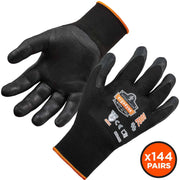 Ergodyne ProFlex 7001 Abrasion-Resistant Nitrile-Coated Gloves, Large, Black, Touchscreen Capable, Seamless Knit Wrist, 0.75" Thick, 9" Length, 2/Pair, 144 Pairs/Carton