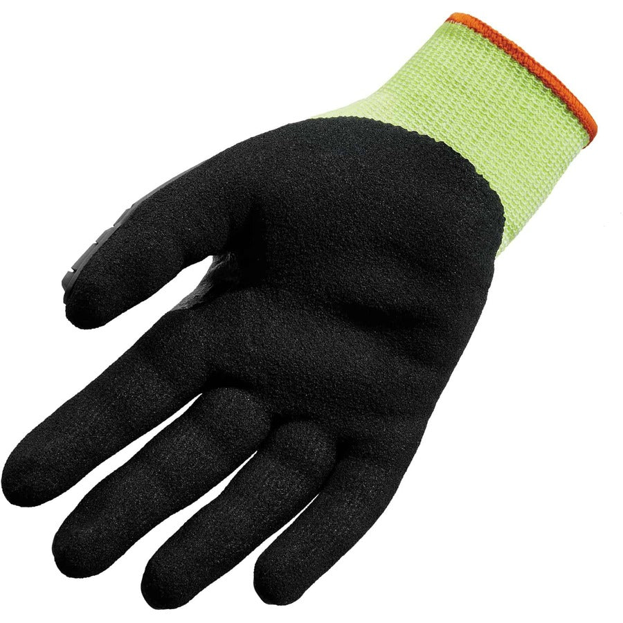 Ergodyne ProFlex 7141 Nitrile-Coated DIR Level 4 Cut-Resistant Gloves, Medium, Lime, 1.75" Thick, 10" Length, 2 Pairs per Pack, 72 Packs per Carton