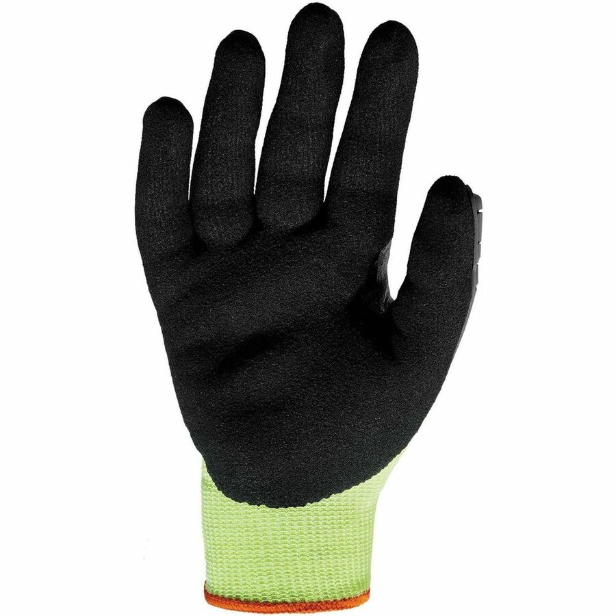 Ergodyne ProFlex 7141 Nitrile-Coated DIR Level 4 Cut-Resistant Gloves, XXL, Lime, 1.75" Thick, 10" Length, 2 Pairs per Pack, 72 Packs per Carton