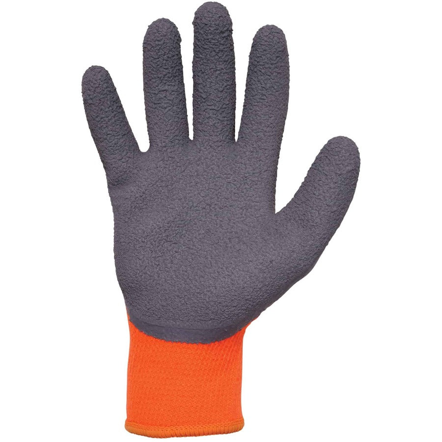 Ergodyne ProFlex 7401 Coated Lightweight Winter Work Gloves, Large, Orange, Latex Coating, Thermal Protection, Cut Resistant, Machine Washable, 12 Pairs (24 Gloves) per Carton