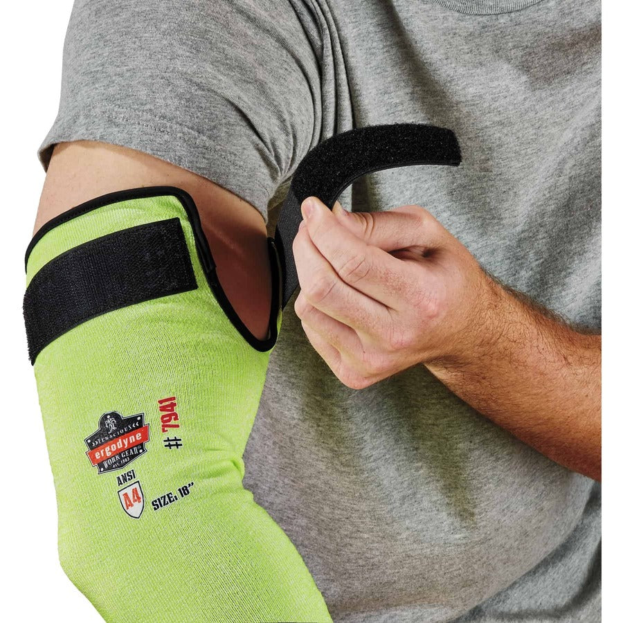 Ergodyne ProFlex 7941 Cut-Resistant Protective Arm Sleeve Pair, 5.25" Length, Lime, Yarn, Cut Resistant, Moisture Wicking, Adjustable Fit, High Visibility, Heat Resistant, Machine Washable, 144 Pairs/Carton