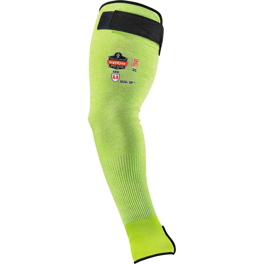 Ergodyne ProFlex 7941 Cut-Resistant Protective Arm Sleeve Pair, 5.25" Length, Lime, Yarn, Cut Resistant, Moisture Wicking, Adjustable Fit, High Visibility, Heat Resistant, Machine Washable, 144 Pairs/Carton