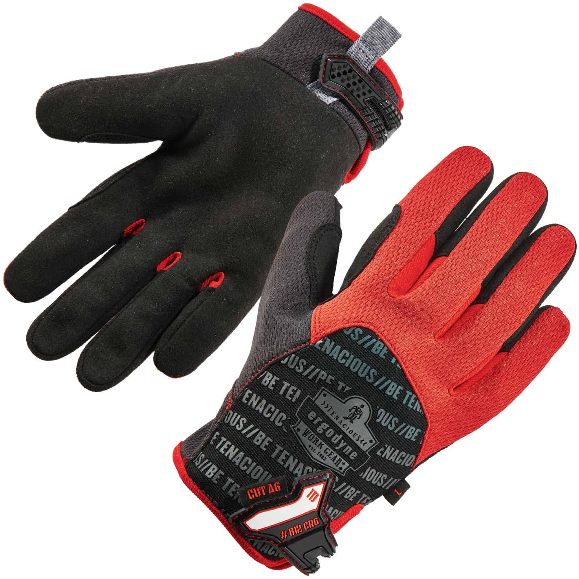 Ergodyne ProFlex 812CR6 Utility Cut-Resistant Gloves, Small, Black, 2.25" Thick, 12.25" Length, 2 Pairs, Durable Grip, Reinforced Thumb, Flexible, Breathable, Secure Fit, Machine Washable