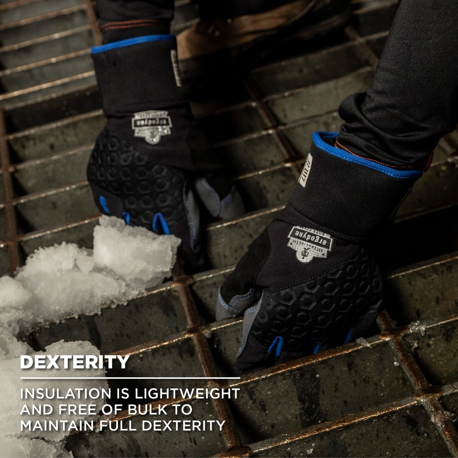 Ergodyne ProFlex 817 Reinforced Thermal Winter Work Gloves, XXL, Black, 3" Thickness, 15" Length, Touchscreen Capable, Waterproof, Machine Washable, Superior Grip, 2 Pairs