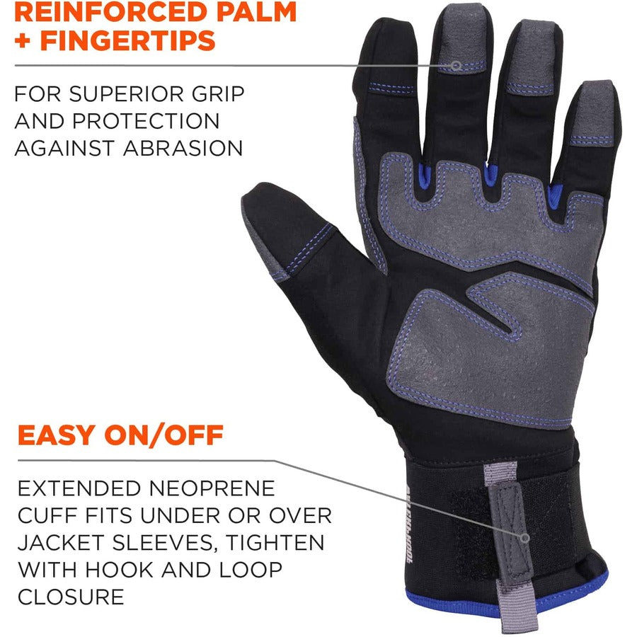 Ergodyne ProFlex 817WP Reinforced Thermal Waterproof Winter Work Gloves, XXL, Black, Touchscreen Capable, 3" Thickness, 15" Length, 2 Pairs