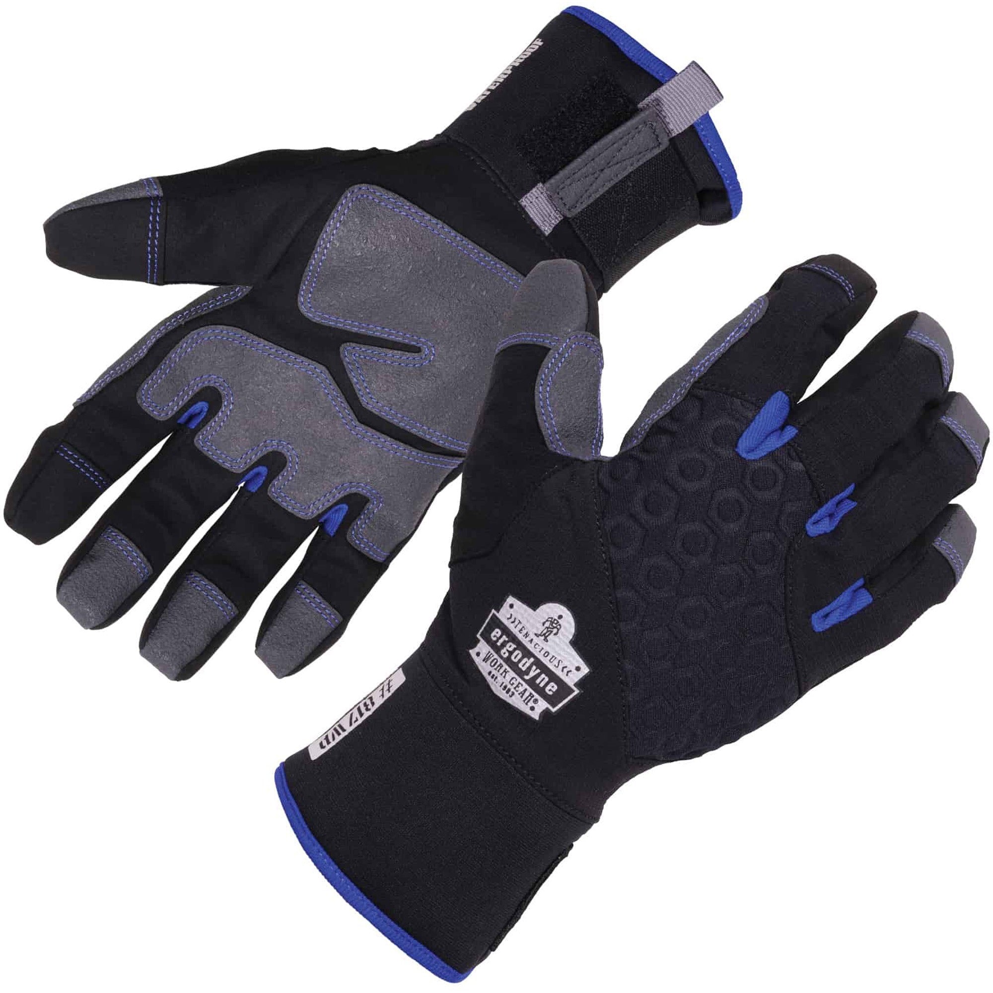 Ergodyne ProFlex 817WP Reinforced Thermal Waterproof Winter Work Gloves, XXL, Black, Touchscreen Capable, 3" Thickness, 15" Length, 2 Pairs