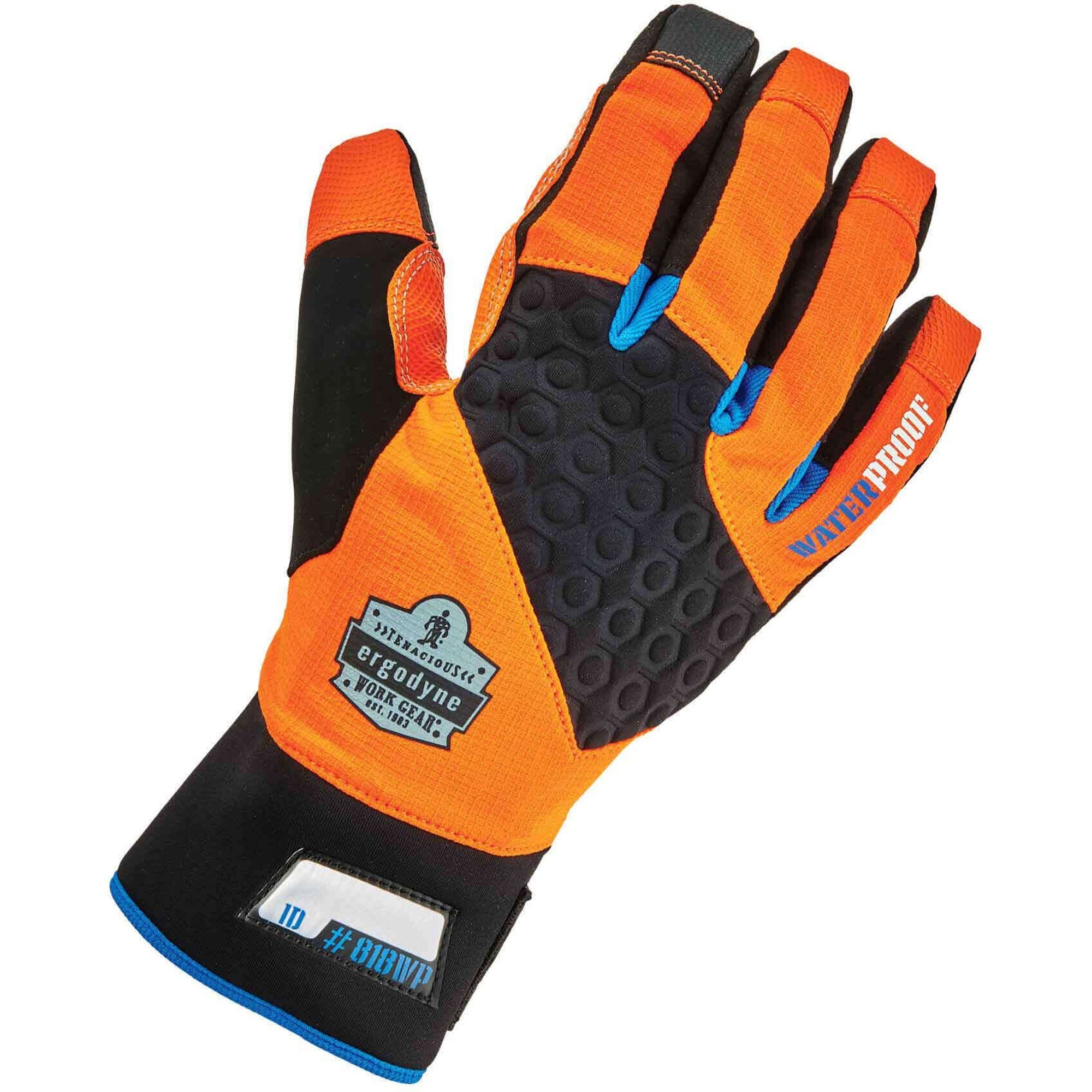 Ergodyne ProFlex 818WP Performance Thermal Waterproof Winter Work Gloves, Extra Large, Orange, Touchscreen Capable, 3" Thickness, 14.50" Length, 2 Pairs