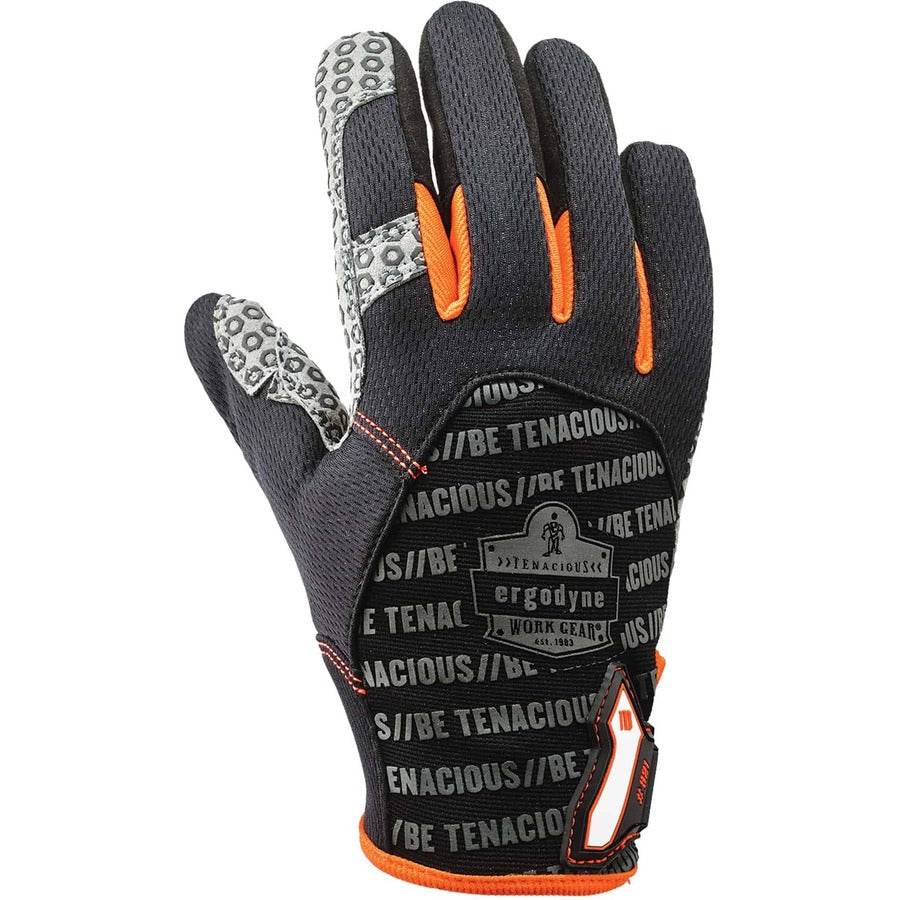 Ergodyne ProFlex 821 Smooth Surface Handling Gloves - 2" Thickness x 13" Glove Length - Extra Large Size - Black - Flexible, Comfortable, Breathable, Secure Fit, Molded, Pull-on Tab, ID Tab, Machine Washable - For Handling Goods - 2 / Pair