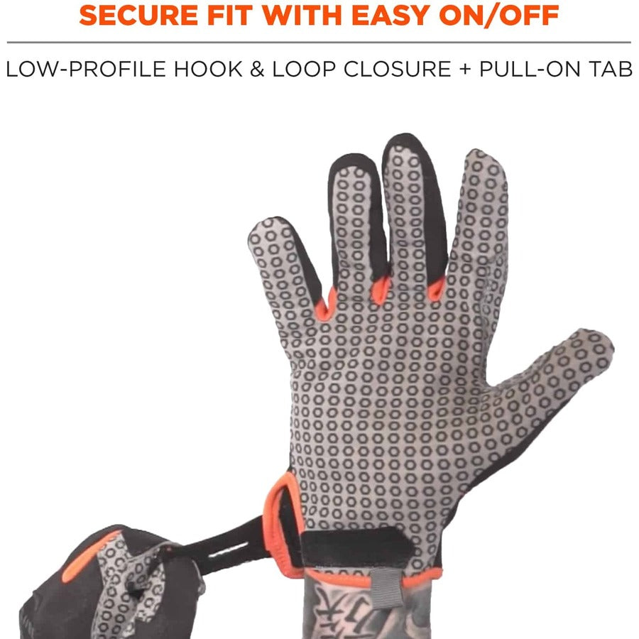 Ergodyne ProFlex 821 Smooth Surface Handling Gloves - 2" Thickness x 13" Glove Length - Extra Large Size - Black - Flexible, Comfortable, Breathable, Secure Fit, Molded, Pull-on Tab, ID Tab, Machine Washable - For Handling Goods - 2 / Pair
