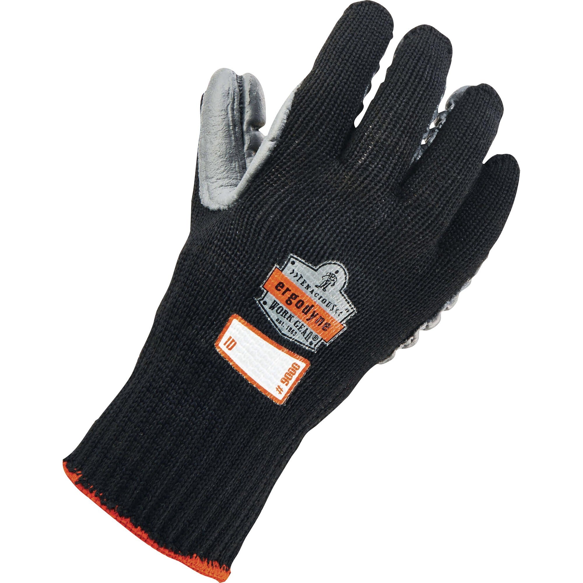 Ergodyne ProFlex 9000 Lightweight Anti-Vibration Gloves, Large, Black, 3.50" Thickness, 13.75" Length, Padded Palm, Seamless, Breathable, 2 Pairs
