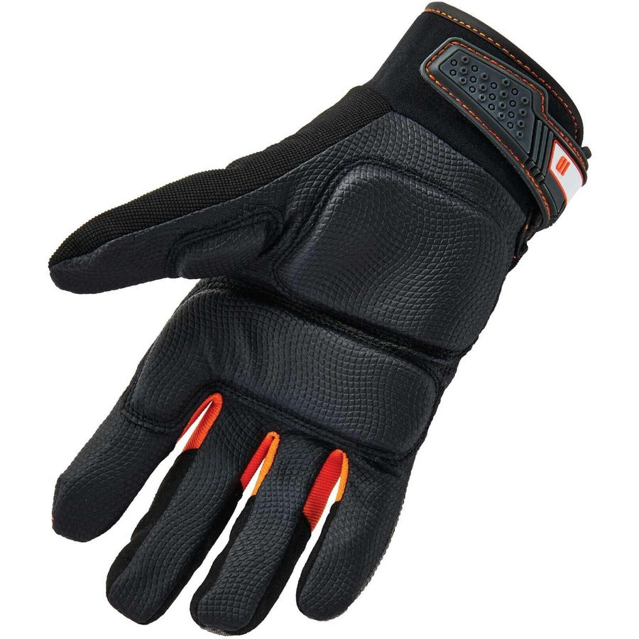 Ergodyne ProFlex 9001 Full-Finger Impact Gloves - 1.50" Thickness x 13" Glove Length - Small Size - Black - Shock Resistant, Impact Resistant, Breathable, Knitted, Reinforced Thumb, Molded, ID Tab, Anti-Vibration, Padded Palm - 2 / Pair