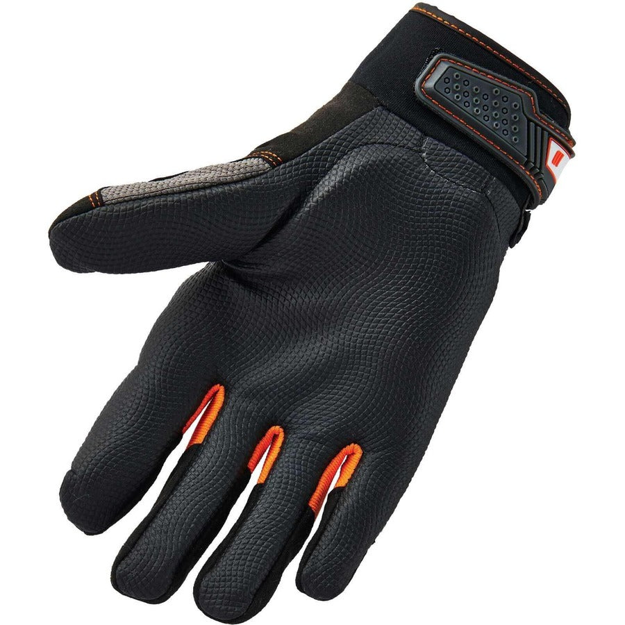 Ergodyne ProFlex 9002 Full-Finger Anti-Vibration Gloves, Extra Large, Black, 2" Thick, 14" Length, Padded Palm, Impact Resistant, Reinforced Thumb & Fingertips, Knitted, Molded, ID Tab, 2 Pairs