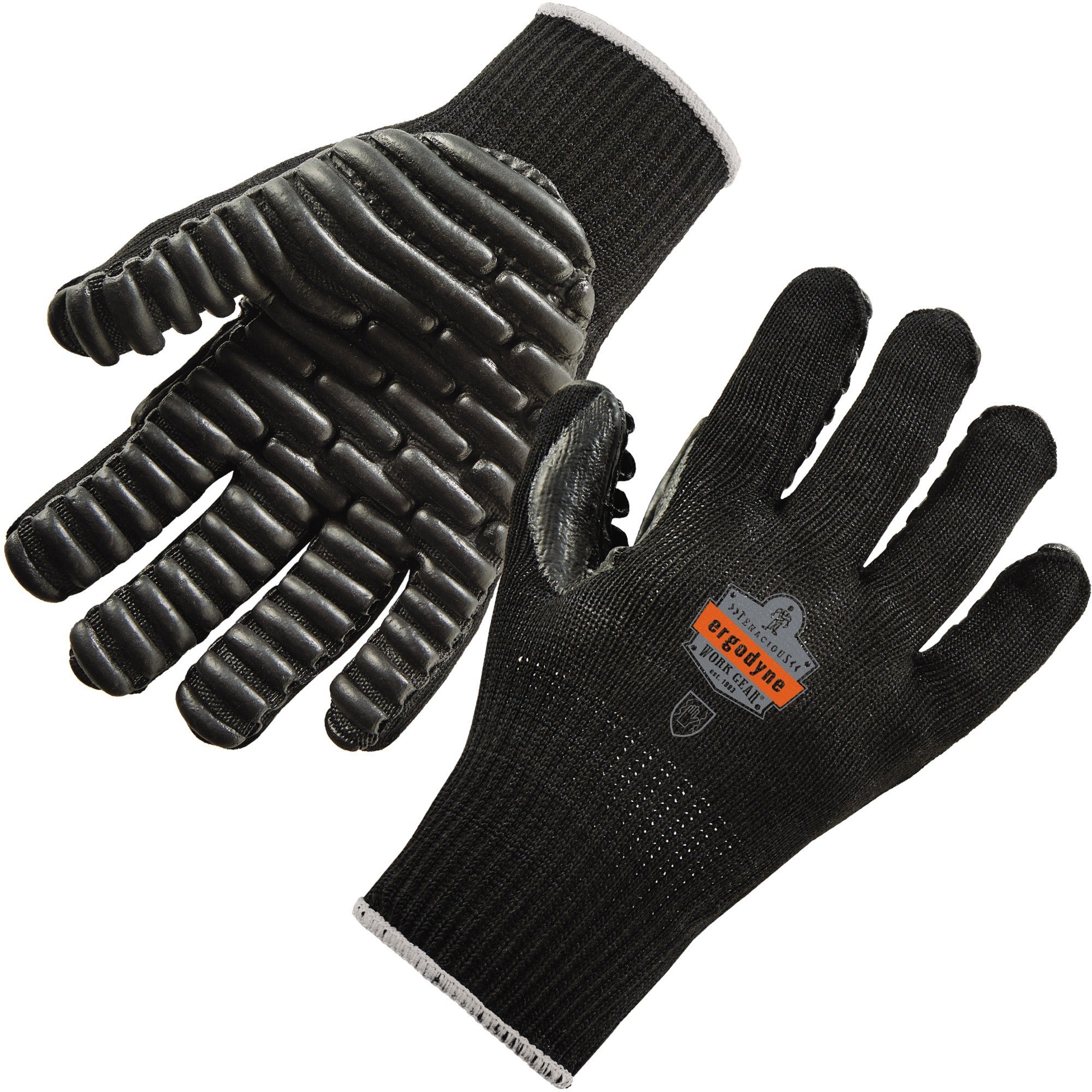 Ergodyne ProFlex 9003 Certified Lightweight Anti-Vibration Gloves, Medium, Black, 0.75" Thickness, 13.50" Length, 2 Pairs