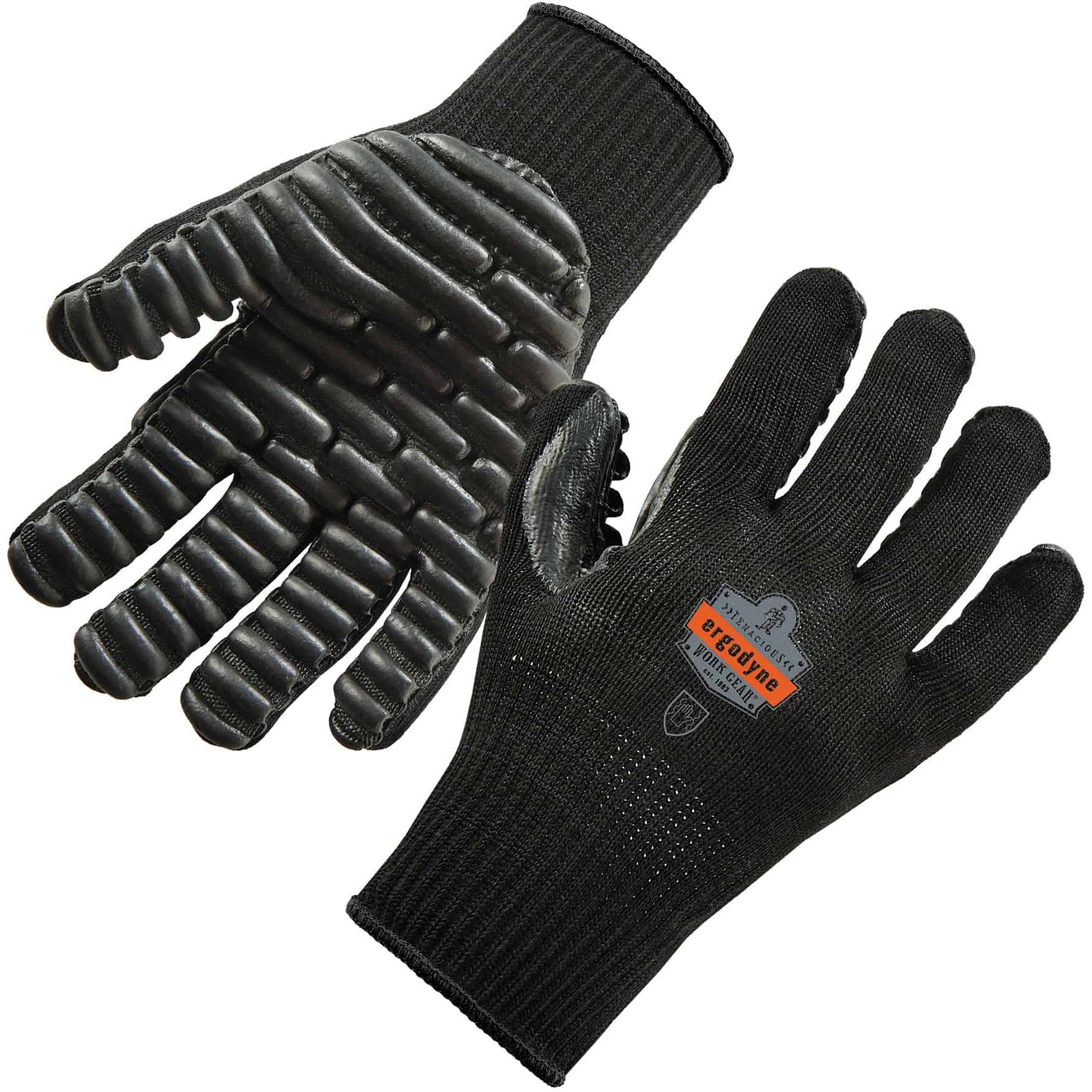 Ergodyne ProFlex 9003 Certified Lightweight Anti-Vibration Gloves, Extra Large, Black, 0.75" Thickness, 13.50" Length, 2 Pairs