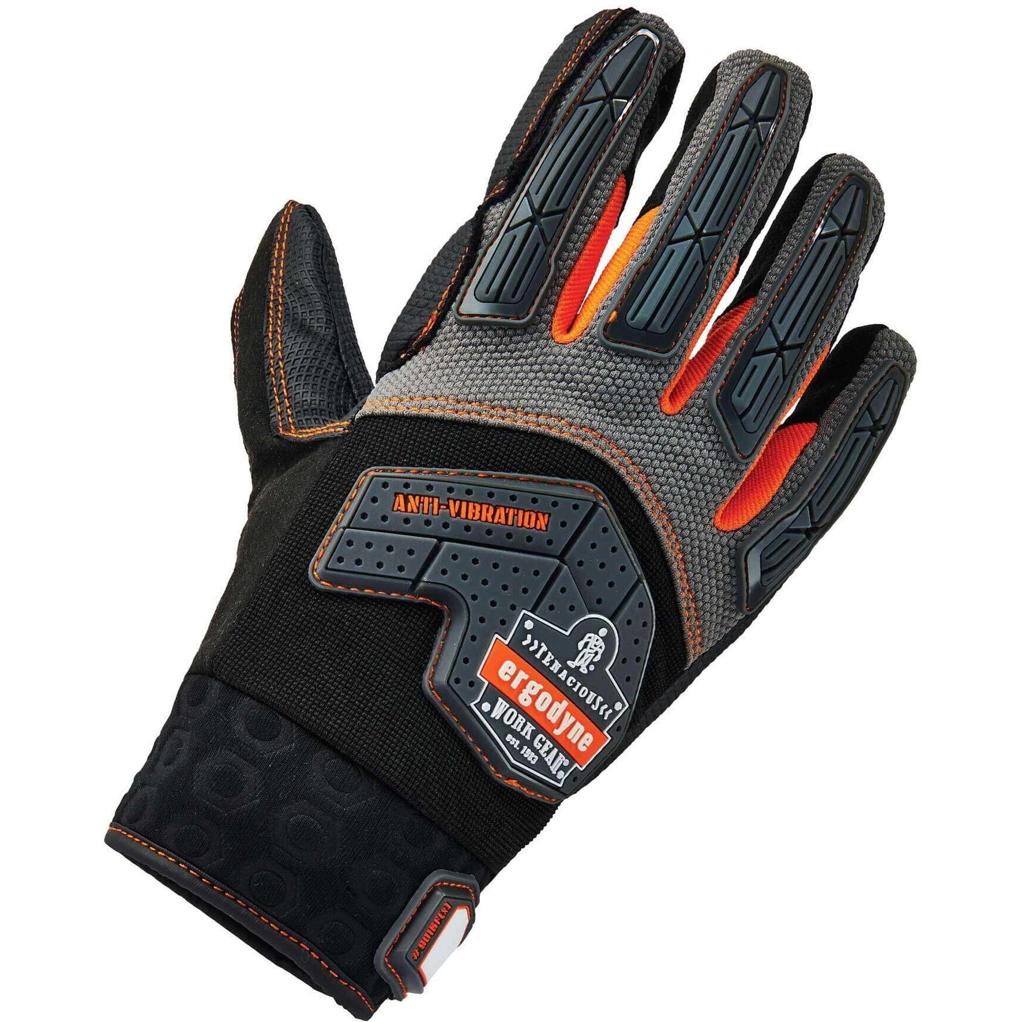 Ergodyne ProFlex 9015F(x) Anti-Vibration Gloves, Extra Large, Black, 3" Thick, 13.25" Length, Padded Palm, Impact Resistant, Reinforced Thumb, Breathable, 2 Pairs