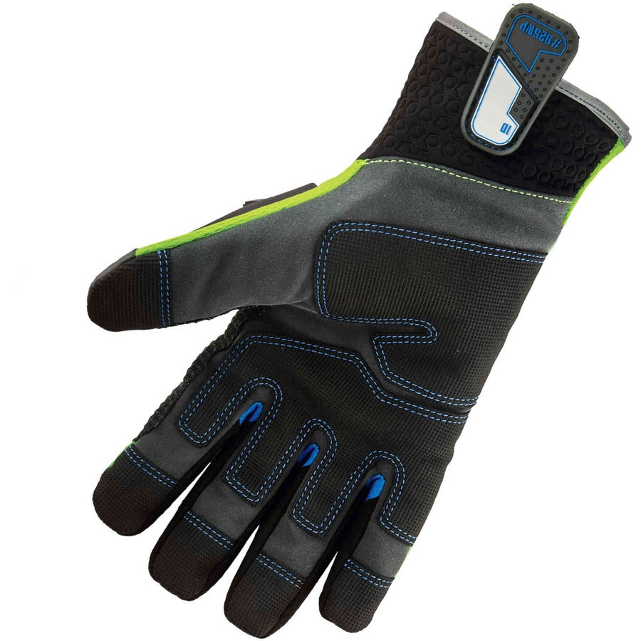 Ergodyne ProFlex 925WP Performance DIR Thermal WP Gloves, Large, Lime, Impact Resistant, Waterproof, Reinforced Thumb & Index Finger, Reflective Binding, Pull-on Tab, Cold Resistant, 2 Pairs