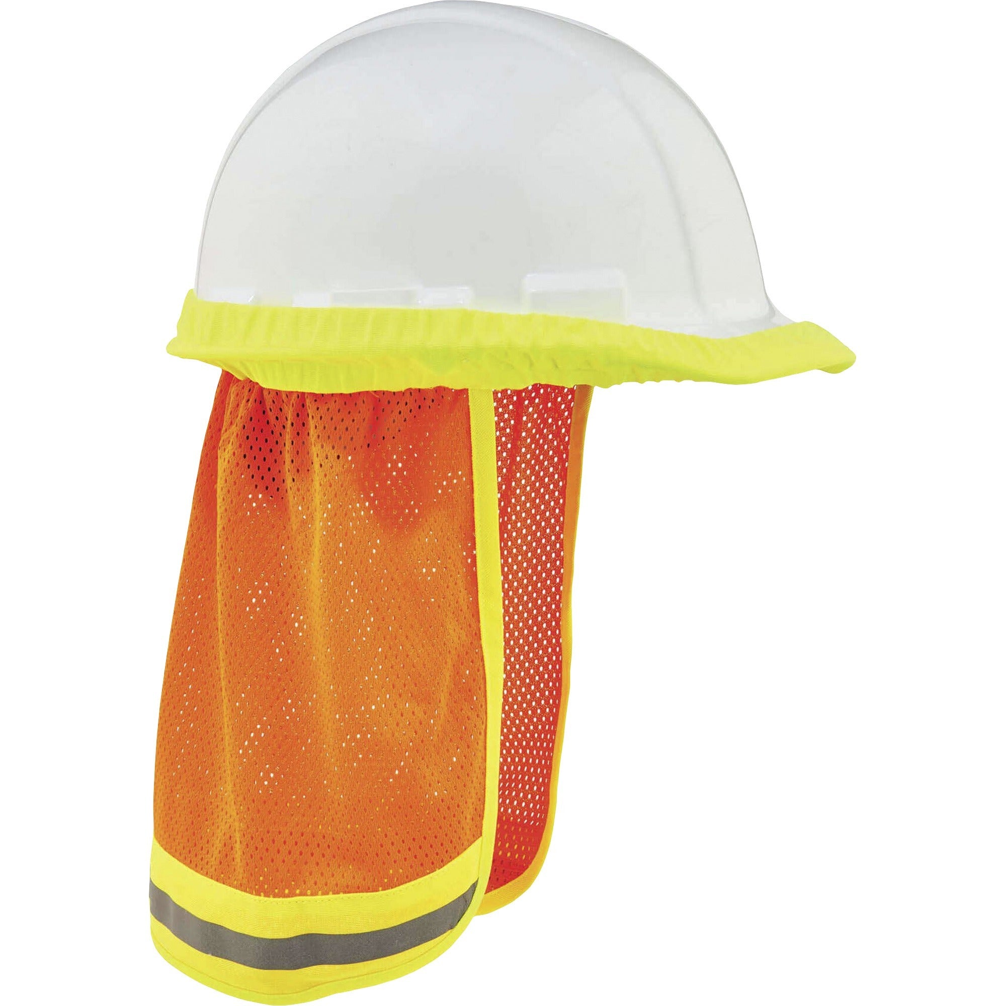 Ergodyne 8005 HI-VIS Mesh Neck Shade with Reflective Trim, Orange, Elastic/Plastic/Mesh/Polyester, 1" x 10", 6 per Carton