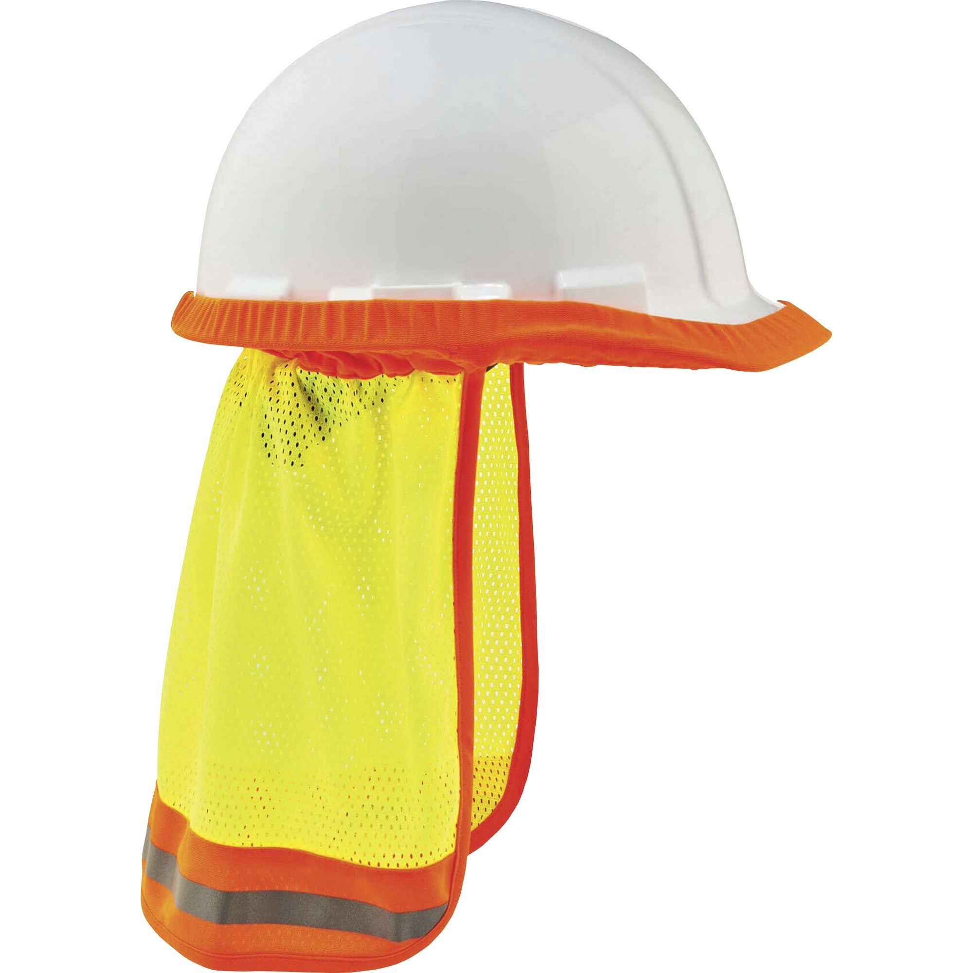 Ergodyne 8005 HI-Vis Mesh Neck Shade with Reflective Trim, Lime, Elastic/Plastic/Mesh, 1" Height x 10" Width, 6 per Carton