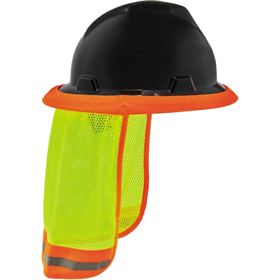 Ergodyne 8005 HI-Vis Mesh Neck Shade with Reflective Trim, Lime, Elastic/Plastic/Mesh, 1" Height x 10" Width, 6 per Carton