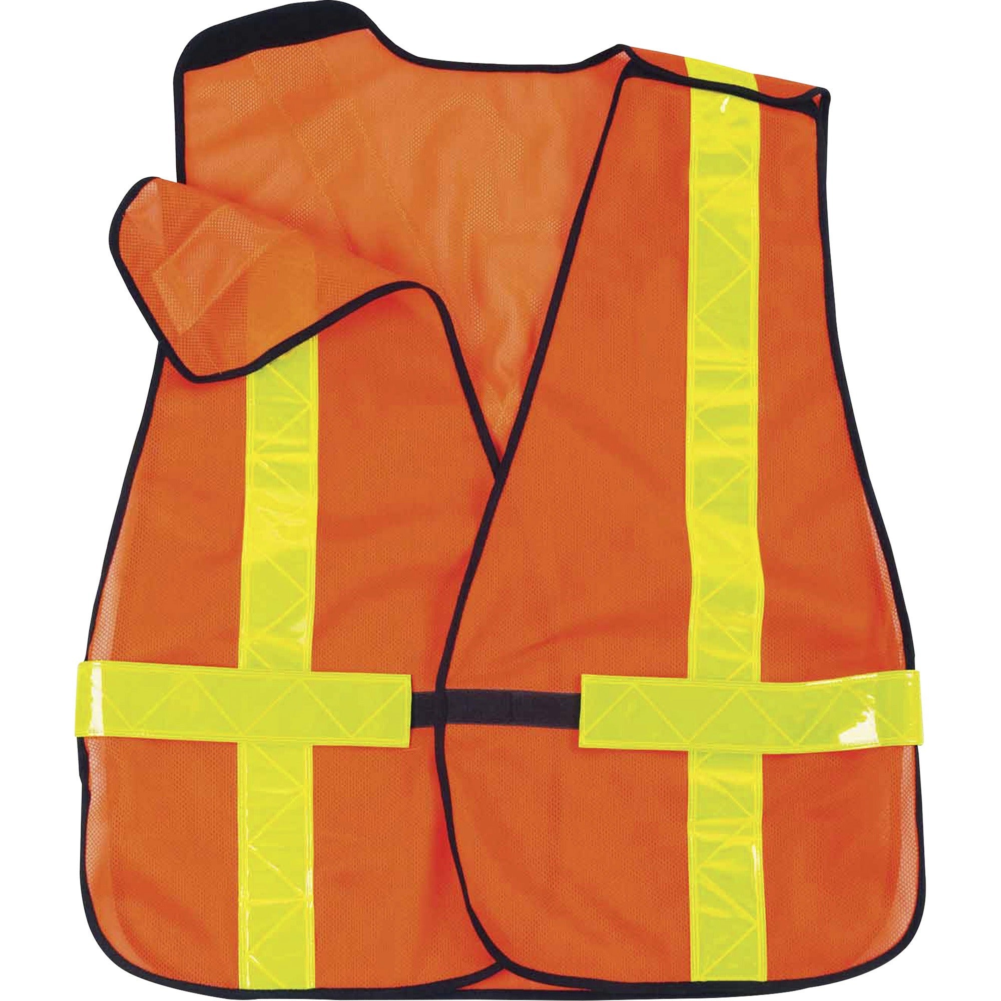 Ergodyne 8080BAX Non-Certified X-Back Vest, Hook & Loop Closure, Polyester Mesh, Orange, Reflective, 1 Each