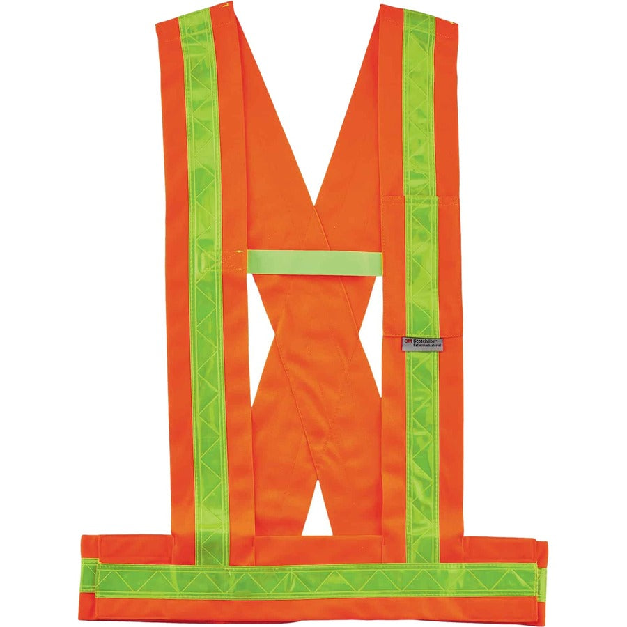 Ergodyne 8140BA Type O Class 1 Breakaway Sash, 3-Xtra Large Plus, Polyester, Orange, Pocket, Reflective, 1 Each